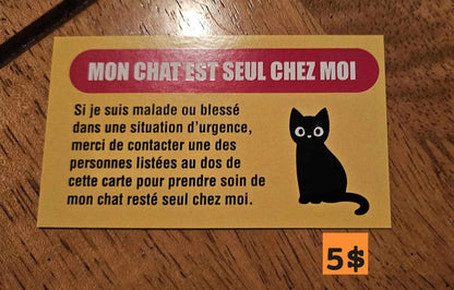 Carte d’urgence – Mon animal est seul chez moi - Refuge CRM